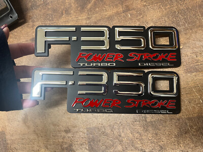 #ad Fits 92 96 1992 1996 Ford Truck F350 Power Stroke Turbo Diesel Emblems chrome $35.99