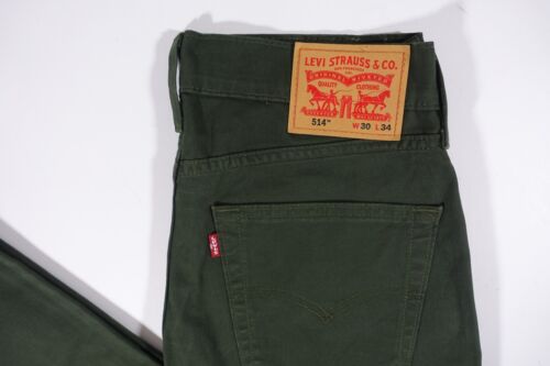 Levis 514 Jeans Men 30x34 Straight Leg Stretch Sits Below Waist Color Green NWT - Picture 4 of 6