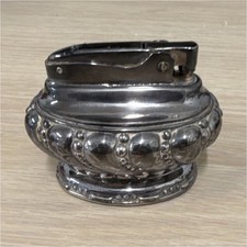 Silver-Plated Ornate Table Lighter Decorative Collectible