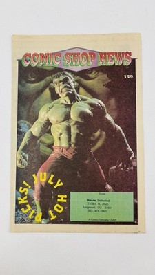 Vtg 1990 Comic Shop News #159 Incredible Hulk Cover Batman Joker Disguise Strip