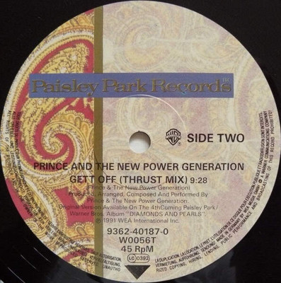 Prince Gett off Original 1991 UK Paisley Park 12