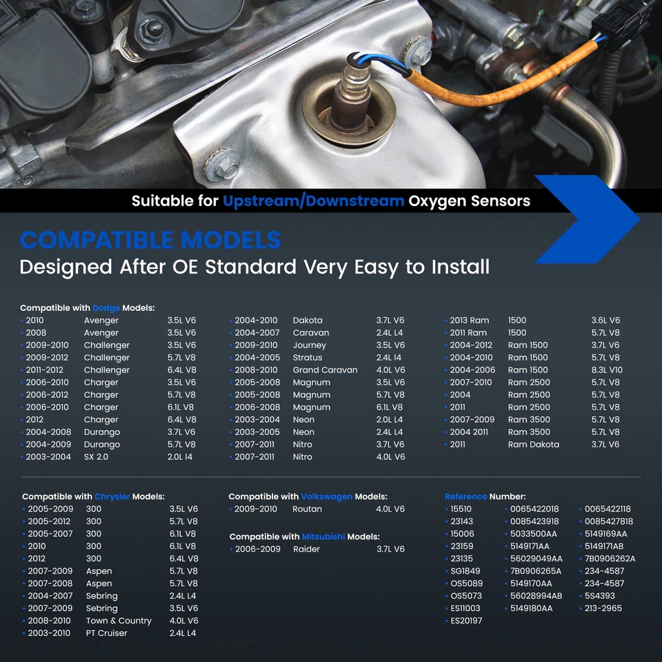 Set Of 2 Oxygen Sensor Upstream Downstream For 2007 2008 2009 Chrysler Aspen - Imagen 2 de 4