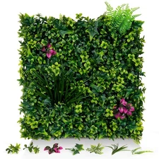 Artificial Grass Wall Panels, 20"x20" 16pcs Grass Backdrop Wall with Mint Pla...