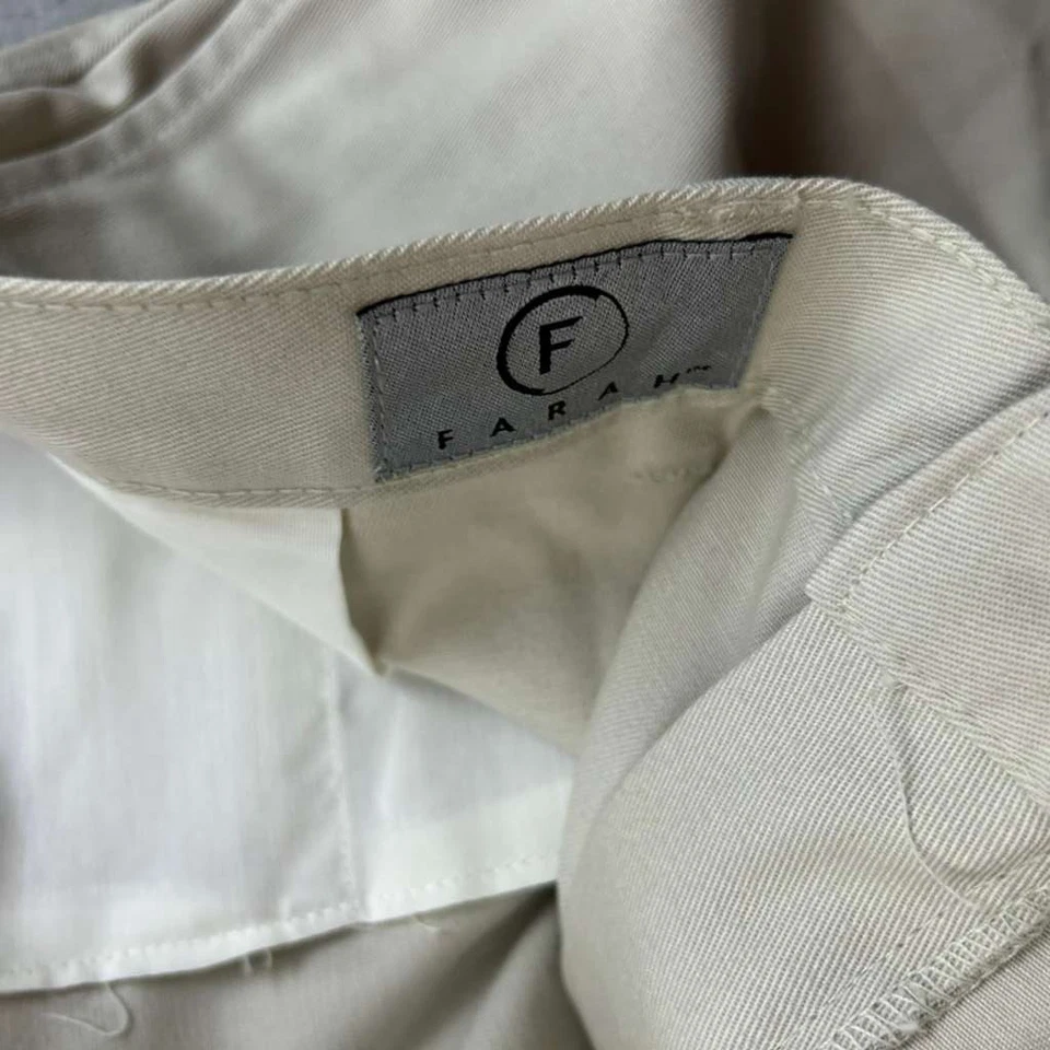 Брюки Farah мужские 40X30 цвета слоновой кости хаки плоские спереди без пятен прямые штанины новые с ценниками - Изображение 2 из 4