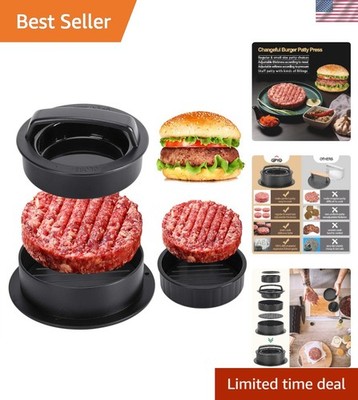Non-Stick Hamburger Patty Maker with 100 Parchment Papers - Easy Cleanup