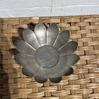 Silver Plate Flower Petal Bowl, Floral Shaped Dish with Scalloped Edge — photo 2