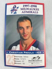 IHL 1997-98 Milwaukee Admirals Hockey Postcard #23-Christian Proulx