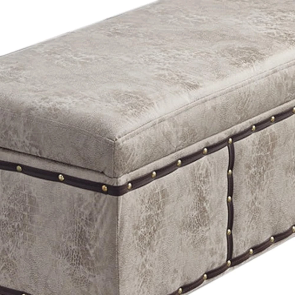 Sitztruhe für den Innenbereich mit gepolstertem Sitz, Bezug aus Nubukleder, F... - Bild 3 von 4