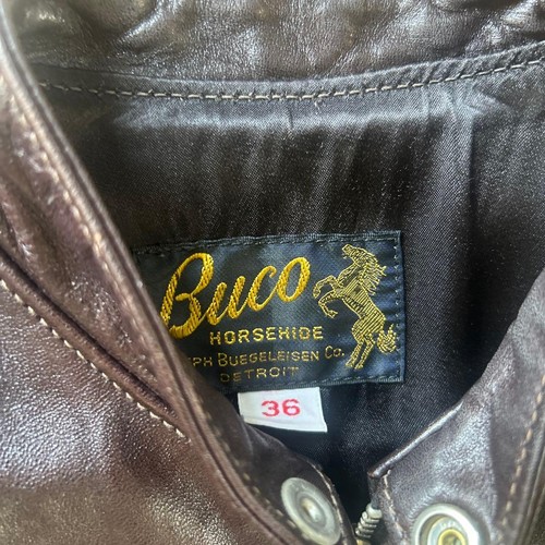 BUCO J-100 Horsehide Single Riders Leather Jacket Rea… - Gem
