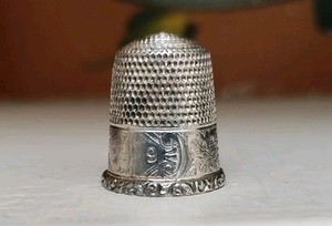 Antique Sterling Silver Thimble  Size 9 Wt-6.5 gm  