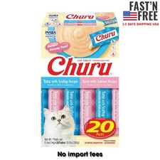 Inaba Churu Creamy, Lickable Wet Cat Treats, 0.5 oz, 20 Tubes, Tuna Variety