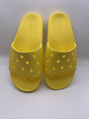 Crocs Unisex Classic Slide on Sandal Summer YELLOW Women 6 Men 4Great Condition