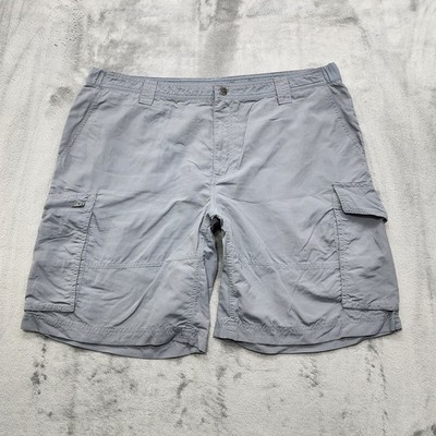 Columbia Silver Ridge Cargo Shorts Size W40 L10 Gray Nylon Lined Camping Hiking