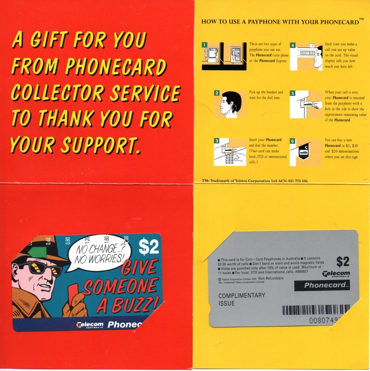 Telecom 2 X $2 Complimentary Issue Packs-No Change-No Worries