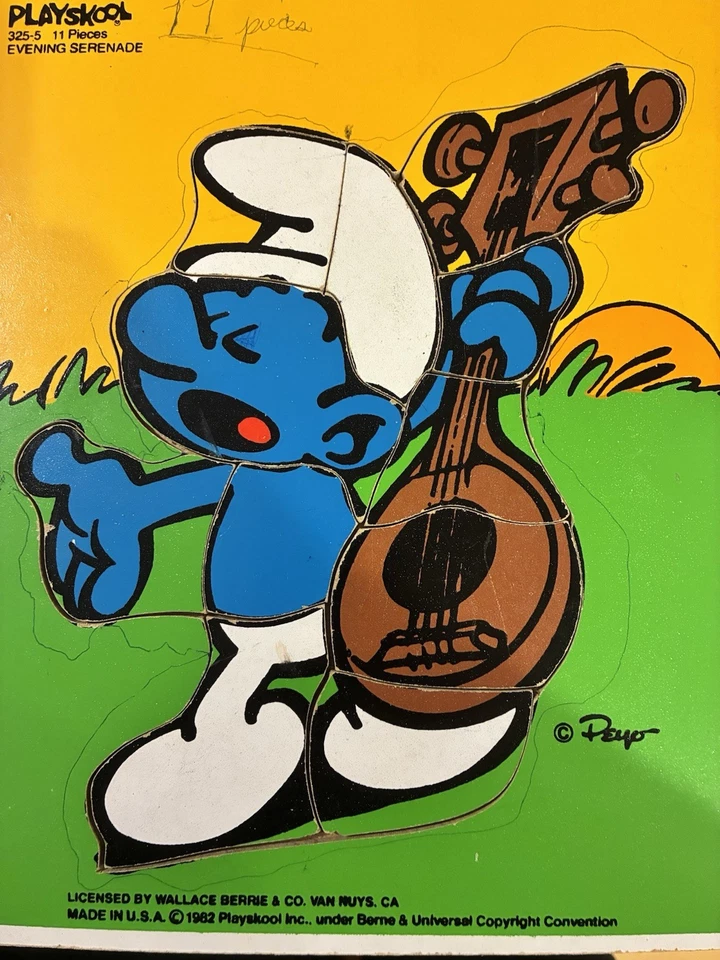 1965 Wooden Puzzle Vintage Disney Winnie the Pooh Wood 2 - 5 Years & Smurfs Lot - Image 3 of 3