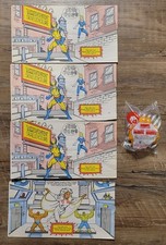 1996 Marvel Super-Heroes McDonalds Happy Meal Extra Food Bags x4 w/ Toy, NM-VF