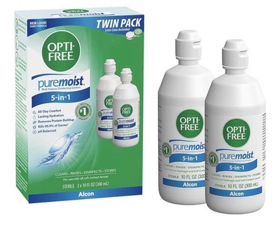 Opti-Free Pure Moist Contact Lens Solution Twin Pack, 2 x 10 oz