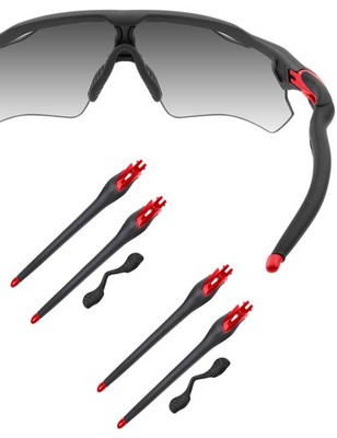Red Temple Arms Legs for Oakley Radar EV Path Pitch Advancer Sunglasses-Black...