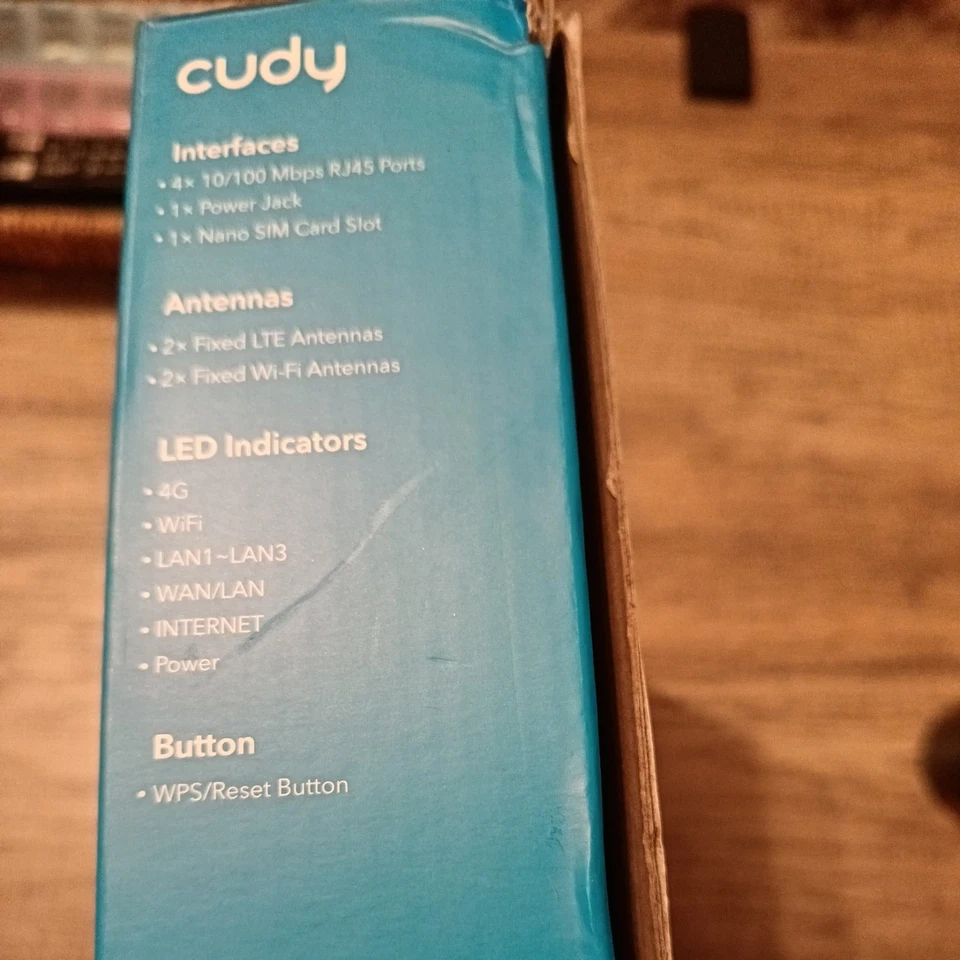 Cudy N300 Wifi Unlocked 4G LTE Cat4 Modem Router SIM Card Slot 300Mbps LT400 - Image 3 of 4