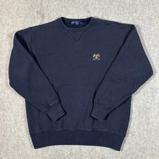 Vintage 90  s Polo Ralph Lauren Sweatshirt Small Navy Blue Crest USA Distressed