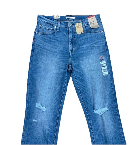 NWT Levi’s 724 High Rise Jeans Ripped Stretch Slim Straight New 32X32 $70 Sz 14 - Picture 8 of 11