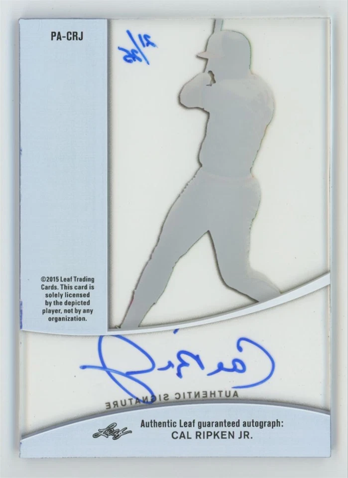 Cal Ripken Jr. 2015 Leaf Q Blue Auto /25 A #PA-CRJ - Image 2 of 3