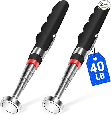 2PCS Telescoping Magnetic Pickup Tool | Heavy Duty with 40lb Pull Force | 30in S