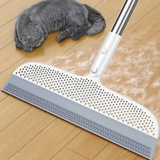 2-In-1 Magic Broom & Squeegee Long Handle Pet Hair Remover For Floors Versatile