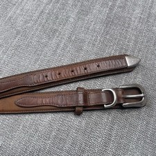Orvis Brown Leather Metal Buckle Mens Belt Sz 46 Made in the USA