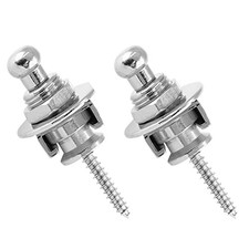 2PCS Guitar Strap Locks, Silver 2 Pieces
