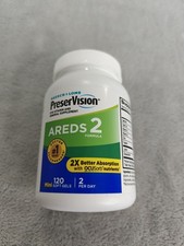 NEW Bausch Lomb Preservision Areds 2 Eye Vitamin 120 Mini Soft Gels Exp 2/2027