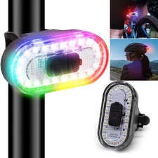 Multi-color RGB LED Rear Light Bike Bicycle Cycling Tail Light USB Rechargeable