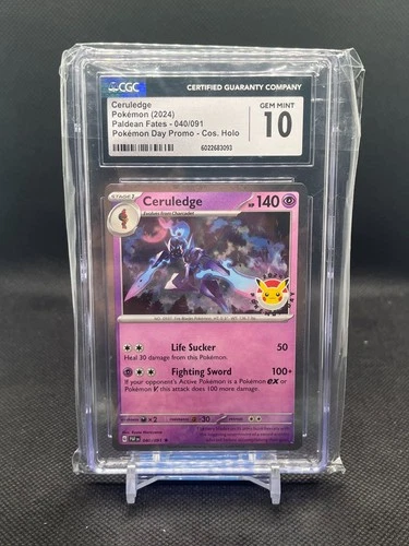 2024 POKEMON PALDEAN FATES POKEMON DAY PROMO CERULEDGE CGC 10 GEM MINT 40/91