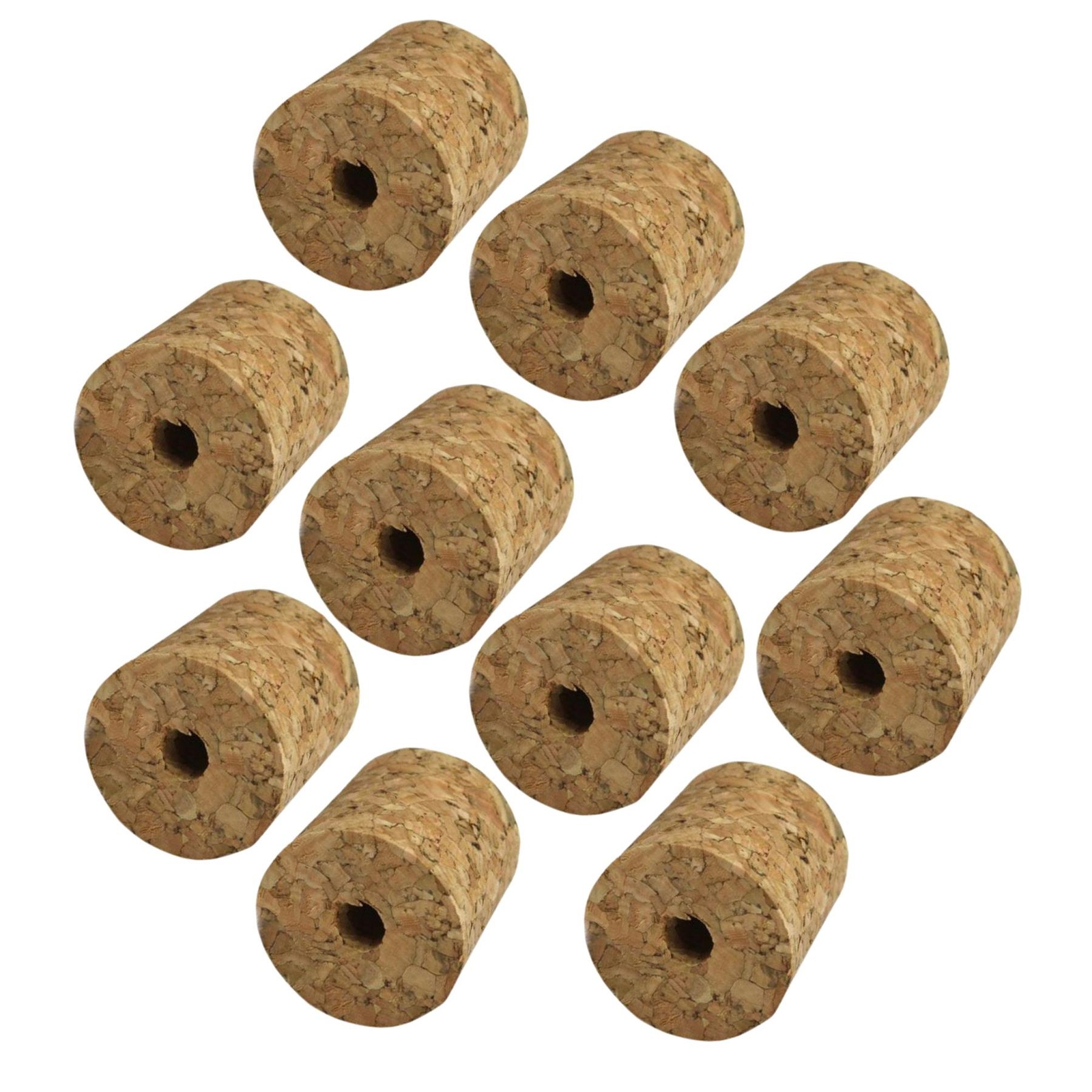10 x Bored Cork Bungs - To Fit 1 Gallon Demijohn / Airlock - Home Brew