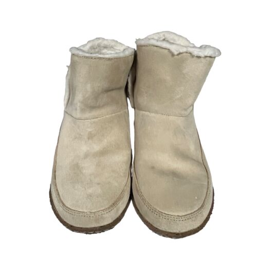 Sorel Boots Womens Size 7.5 EU 38.5 Nakiska Shearling Ankle Booties Beige Suede - Picture 2 of 10