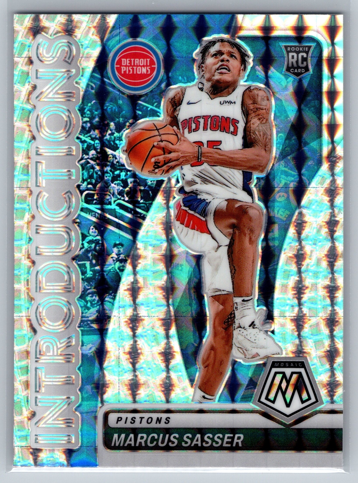 2023 Mosaic Marcus Sasser Rookie Introductions Silver Mosaic #4 Detroit Pistons