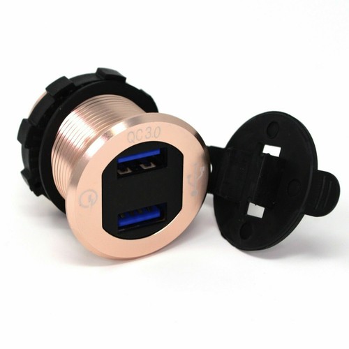 Quick Charger QC 3.0 Double USB Socket Outlet For Car Boat Motorcycle Golf Cart - Picture 19 of 21