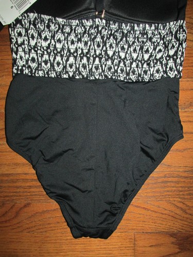 Nuovo costume da bagno La Blanca taglia 6 bianco e nero Kindred Spirit T Back Mio 1 pezzo - Foto 6 di 7