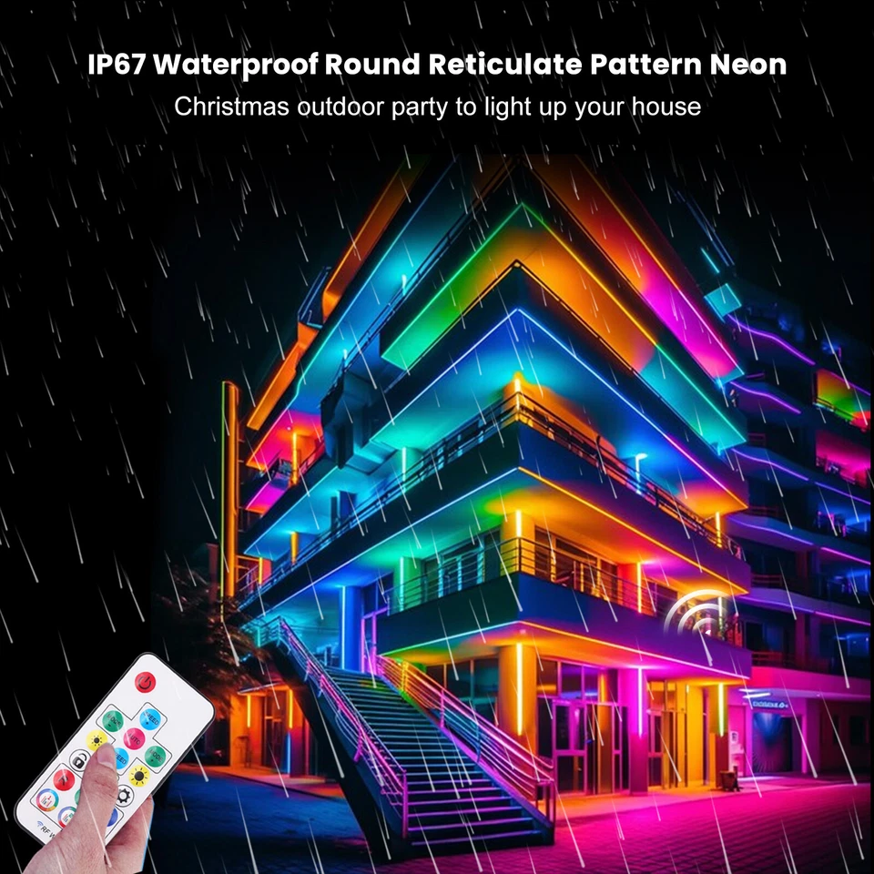 360° Runde Neon LED Strip Streifen RGB 5V WS2812B Wasserdicht Schlauch Lichtband - Bild 2 von 4