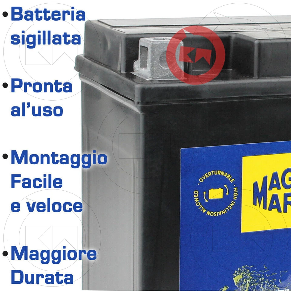 BATTERIA MARELLI 12V 11AH YT12B-BS DUCATI 749 S 2003 2004 2005 2006 Foto 4 de 4