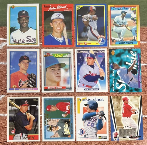 1990s MLB Baseball Rookie Card Lot Of 12 - Stars & HOF - Thomas, Sosa, Mussina +