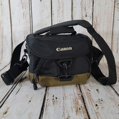 Canon Camera Gadget Bag With Shoulder Strap and Waist Strap Black Olive Green
