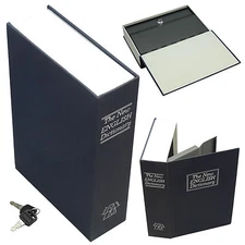 Dictionary Secret Book Hidden Safe With Key Lock Book Safe In Navy(Small Size)