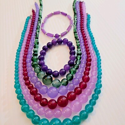 Agate, Amethyst, Stone, & Jade Necklaces, Bracelets, & Earring in Featured Sets