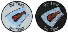 Bobrodeln Rodeln Rennrodeln Aufnäher mit Wunschtext Patch 8cm (408-1)