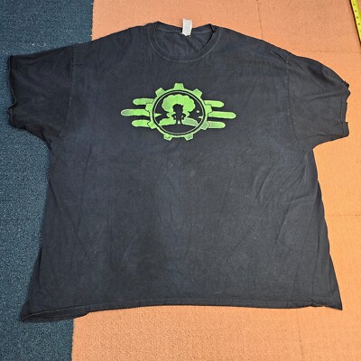 Hole* FALLOUT Graphic Print Adult T-Shirt 3XL Black Short Sleeve Crew W8b
