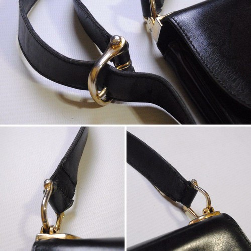 echt CELINE schwarz Leder Damen Schultertasche Handtasche Vintage - Bild 10 von 12