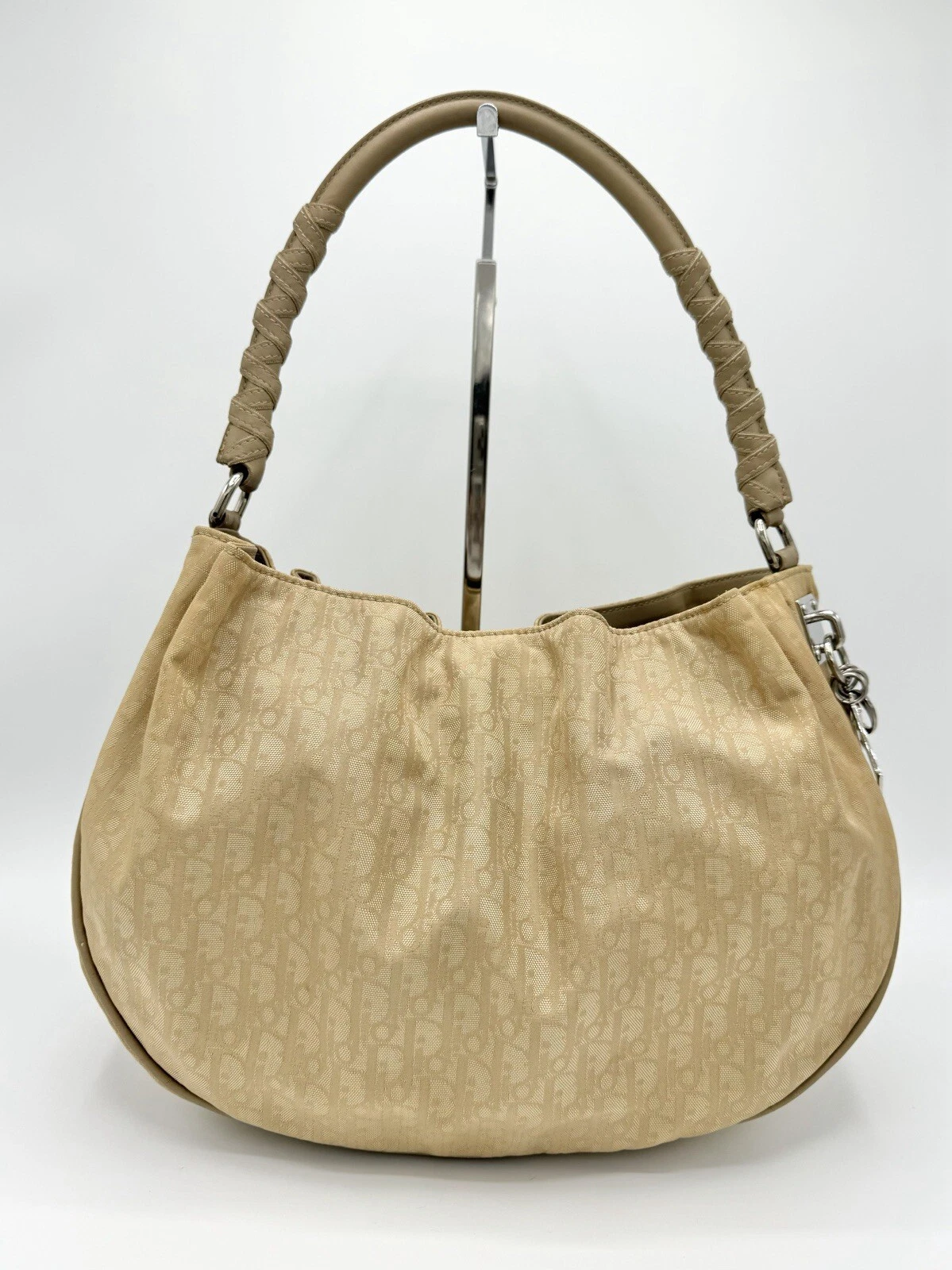 CHRISTIAN DIOR sac à main sac hobo tote bag monogramme pochette femmes sac beige