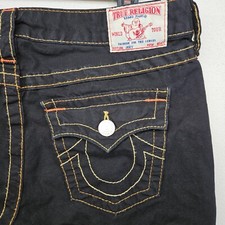 Vintage True Religion Jeans Women's Size 29 Joey Flare USA Black Low Y2K Hemmed