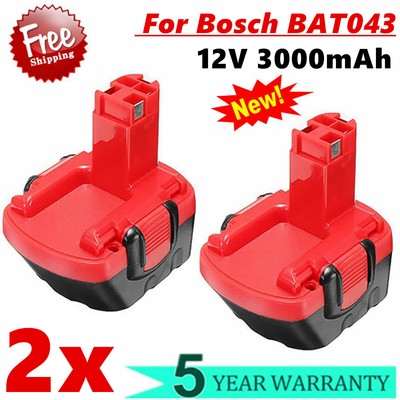 2x 12v 3000mah Gba Battery For Bosch Bat043 Bat045 Psr 1200 Psr 12